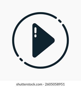 Design Illustration graphic of play button icon with glyph style. Suitable for UI, mobile design, web design, etc.