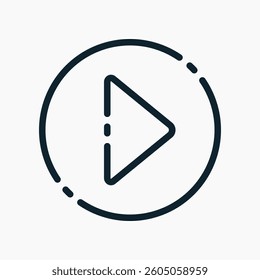 Design Illustration graphic of play button icon with line style. Suitable for UI, mobile design, web design, etc.