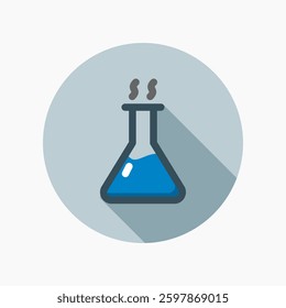Design Illustration graphic of reaction flask icon with flat style. Suitable for UI, mobile design, web design, etc.
