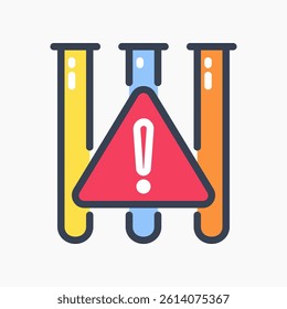 Design Illustration graphic of reactive test tube icon with colored line style. Suitable for UI, mobile design, web design, etc.