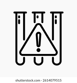 Design Illustration graphic of reactive test tube icon with line style. Suitable for UI, mobile design, web design, etc.