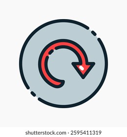 Design Illustration graphic of restart icon with colored line style. Suitable for UI, mobile design, web design, etc.