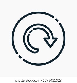 Design Illustration graphic of restart icon with line style. Suitable for UI, mobile design, web design, etc.