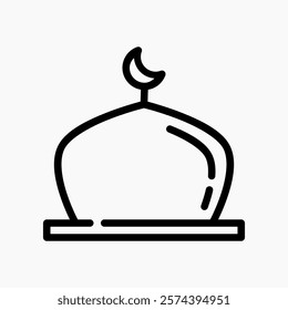 Design Illustration graphic of roof of the mosque icon with line style. Suitable for UI, mobile design, web design, etc.