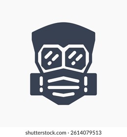 Design Illustration graphic of Safety mask icon with glyph style. Suitable for UI, mobile design, web design, etc.