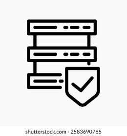 Design Illustration graphic of server protection icon with line style. Suitable for UI, mobile design, web design, etc.