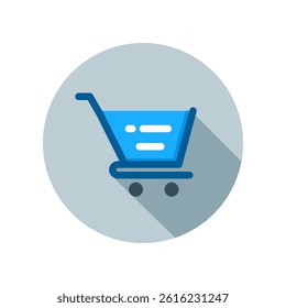 Design Illustration graphic of shopping cart icon with flat style. Suitable for UI, mobile design, web design, etc.
