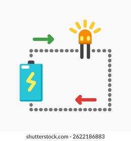 Design Illustration graphic of simple electrical circuit icon with flat style. Suitable for UI, mobile design, web design, etc.