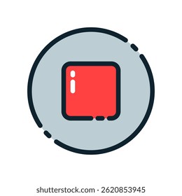 Design Illustration graphic of stop button icon with colored outline style. Suitable for UI, mobile design, web design, etc.