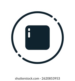 Design Illustration graphic of stop button icon with glyph style. Suitable for UI, mobile design, web design, etc.