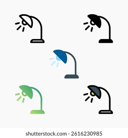 Design Illustration graphic of study lamp icon with colored line, flat, glyph, gradient, and line style. Suitable for UI, mobile design, web design, etc.
