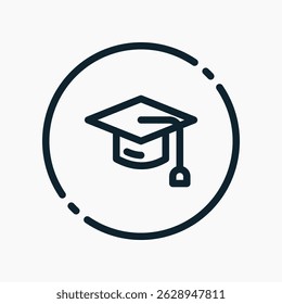 Design Illustration graphic of toga hat icon with line style. Suitable for UI, mobile design, web design, etc.