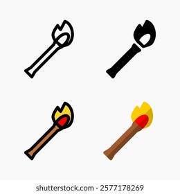 Design Illustration graphic of torch icon with line, color, glyph, and flat style. Suitable for UI, mobile design, web design, etc.