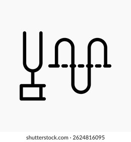 Design Illustration graphic of tuning fork wave icon with line style. Suitable for UI, mobile design, web design, etc.