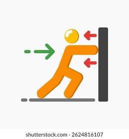 Diseño Ilustración gráfica de trabajo y fuerza icono con estilo plano. Adecuado para UI, diseño móvil, Diseño web, etc.
