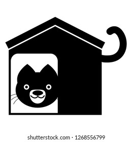 design illustration home vetor logo cat