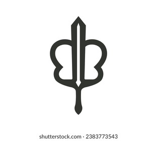 Design illustration icon vector logo the butterfly sword
