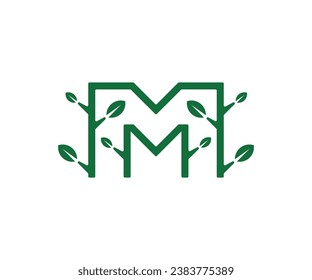 Design illustration icon vector logo letter m nature