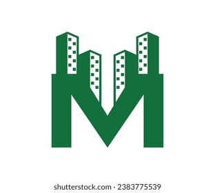 Icono de ilustración de diseño letra de logotipo m