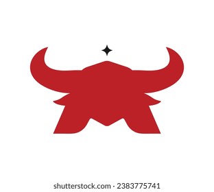Design illustration icon vector logo letter a bull