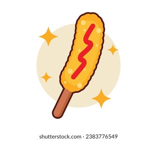 Icono de ilustración de diseño logotipo de corndog