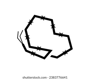 Design illustration icon vector logo barbedwire butterlfy