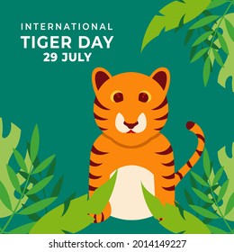 Design illustration of International tiger day, poster or background.