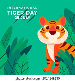 Design illustration of International tiger day, poster or background.