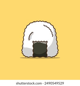 Design an illustration of Japanese food, onigiri and sushi, in a pastel color palette