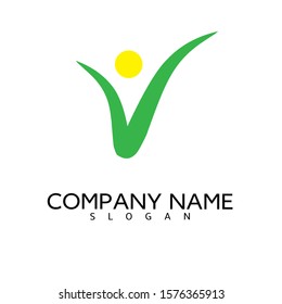 Design illustration of a leaf icon Logo template vector
