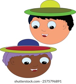 design illustration making a child's head character
