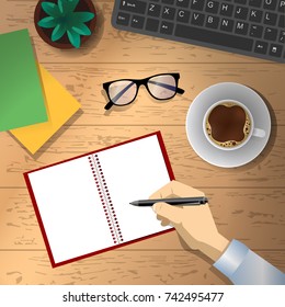 design illustration of office workspace