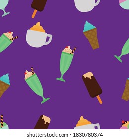 design illustration pattern of food or drink that contains cream

