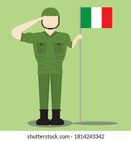 Design illustration of soldiers holding a flag, you can use it for stickers, icons, websites, etc.