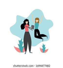 design illustration of team work