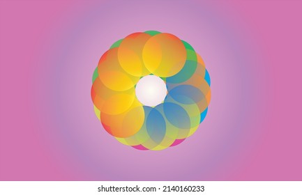  design illustration using round objects with various colors