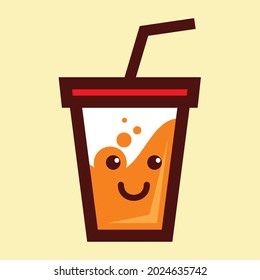 Design illustration vector art of a cup orange juice