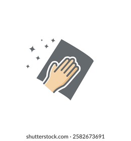 Design illustration vector of cleaning hands or glass with a cloth.