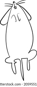 design illustration vector drawing of a doodle rat
