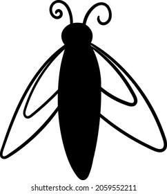 design illustration vector drawing of a doodle fly