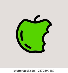 Design Illustration vector graphic of apple bite icon with line style. Suitable for UI, mobile design, web design, etc