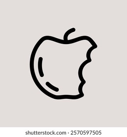 Design Illustration vector graphic of apple bite icon with line style. Suitable for UI, mobile design, web design, etc