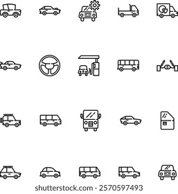 Design Illustration vector graphic of automotive set icon with line style. Suitable for UI, mobile design, web design, etc