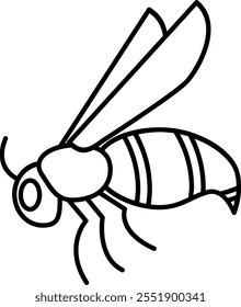 Diseño Ilustración Vector gráfico de icono de línea de abeja. Adecuado para cualquier cosa relacionada con los animales