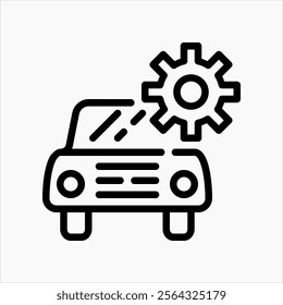 Design Illustration vector graphic of car services icon with line style. Suitable for UI, mobile design, web design, etc