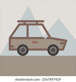 Design Illustration vector graphic of car icon with flat desaturated style. Suitable for UI, mobile design, web design, etc