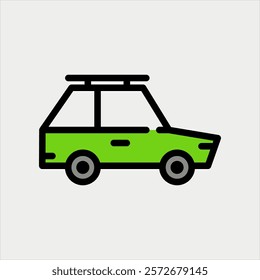 Design Illustration vector graphic of car icon with line and color style. Suitable for UI, mobile design, web design, etc
