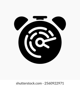Design Illustration vector graphic of clock icon with glyph style. Suitable for UI, mobile design, web design, etc.