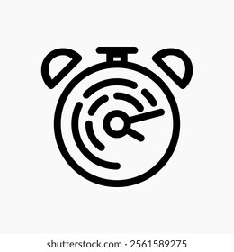 Design Illustration vector graphic of clock icon with line style. Suitable for UI, mobile design, web design, etc.