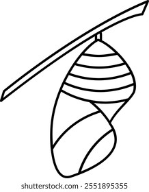 Design Illustration vector graphic of cocoon line icon. Suitable for anything related to animals